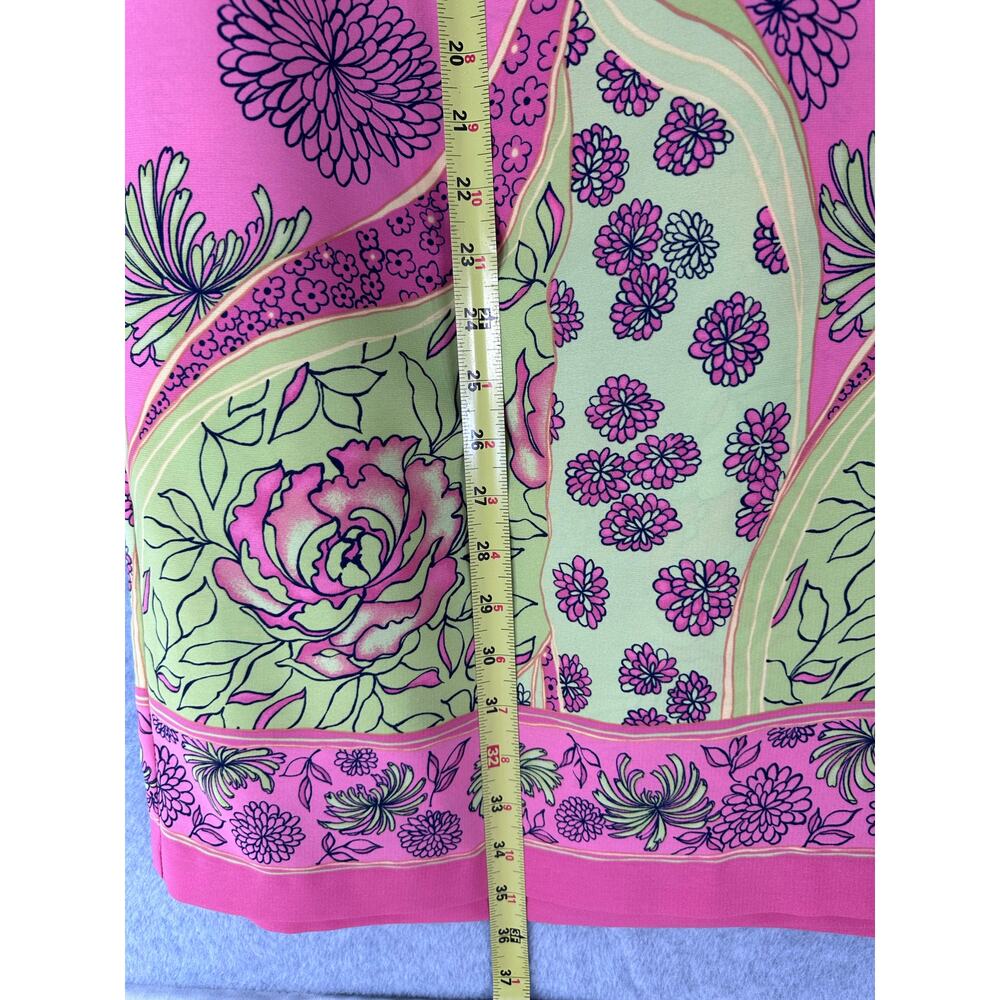 Vintage Sag Harbor Womens sz 10 faux Wrap Midi Skirt Floral Bright Vacation 90s - Picture 7 of 9